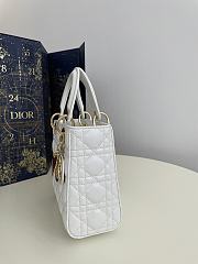 Fortok Dior Dioramour Mini Lady Dior Bag White Cannage Lambskin 20x8x17cm - 3