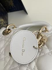 Fortok Dior Dioramour Mini Lady Dior Bag White Cannage Lambskin 20x8x17cm - 5