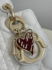 Fortok Dior Dioramour Mini Lady Dior Bag White Cannage Lambskin 20x8x17cm - 4