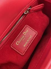 Fortok Dior Dioramour Mini Lady Dior Bag Red Cannage Lambskin 20x8x17cm - 4