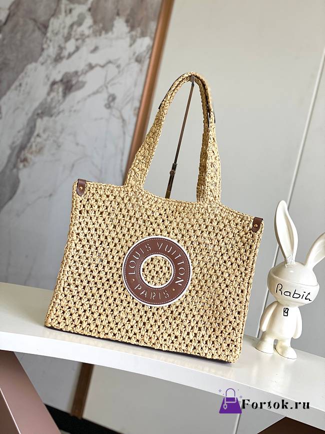 Fortok Louis Vuitton OnTheGo MM Bag Raffia M24723 37.5×30×17cm - 1