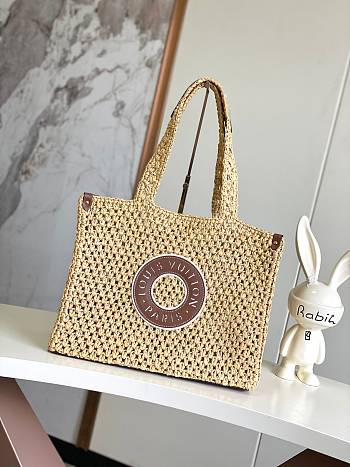 Fortok Louis Vuitton OnTheGo MM Bag Raffia M24723 37.5×30×17cm