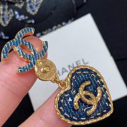 Fortok Chanel Gold Star Denim Double C Heart Earrings - 6