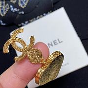 Fortok Chanel Gold Star Denim Double C Heart Earrings - 5