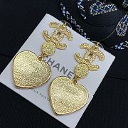 Fortok Chanel Gold Star Denim Double C Heart Earrings - 2