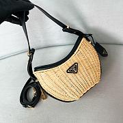 Fortok Prada Arque Wicker Bag Black 1BC202 22.5x18.5x6cm - 1