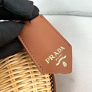 Fortok Prada Arque Wicker Bag Brown 1BC202 22.5x18.5x6cm - 3