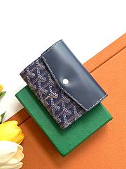 Fortok Goyard Tri-fold Short Wallet Dark Blue 12×2.5×9.3cm - 1