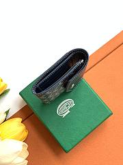 Fortok Goyard Tri-fold Short Wallet Dark Blue 12×2.5×9.3cm - 6