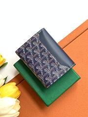 Fortok Goyard Tri-fold Short Wallet Dark Blue 12×2.5×9.3cm - 3