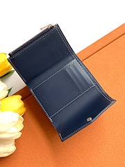 Fortok Goyard Tri-fold Short Wallet Dark Blue 12×2.5×9.3cm - 2