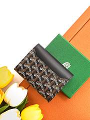 Fortok Goyard Tri-fold Short Wallet Black 12×2.5×9.3cm - 4