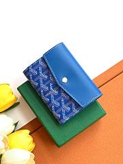 Fortok Goyard Tri-fold Short Wallet Blue 12×2.5×9.3cm - 1