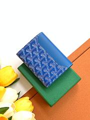Fortok Goyard Tri-fold Short Wallet Blue 12×2.5×9.3cm - 2