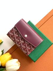 Fortok Goyard Tri-fold Short Wallet Burgundy 12×2.5×9.3cm - 1