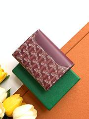 Fortok Goyard Tri-fold Short Wallet Burgundy 12×2.5×9.3cm - 2