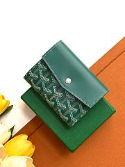 Fortok Goyard Tri-fold Short Wallet Green 12×2.5×9.3cm - 1