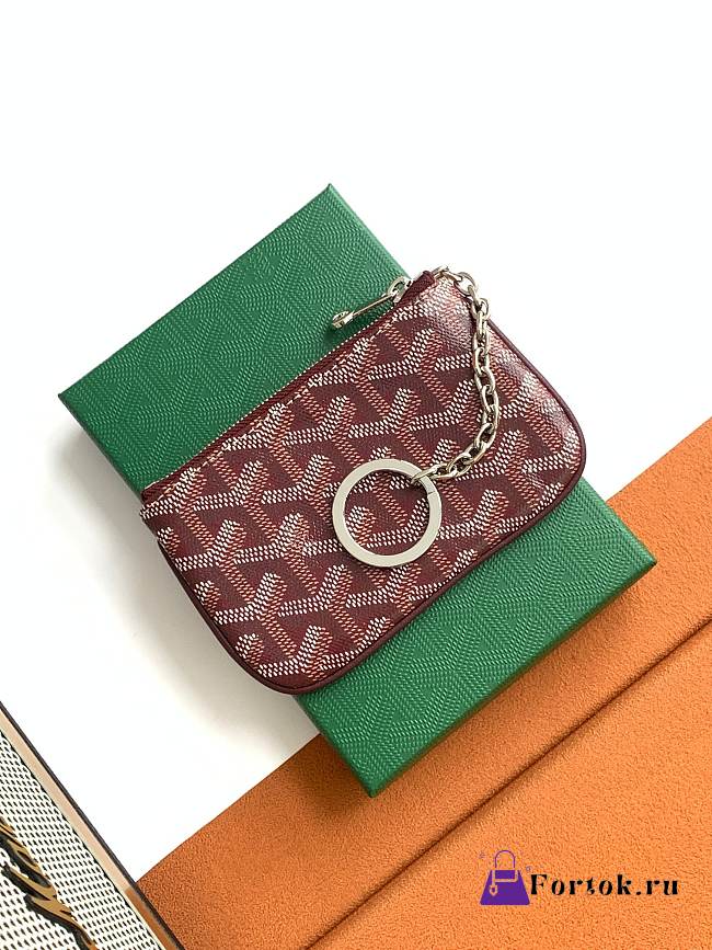 Fortok Goyard Senat Nano Key Case Burgundy 13x1x9cm - 1