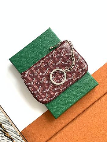 Fortok Goyard Senat Nano Key Case Burgundy 13x1x9cm