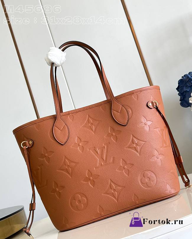 Fortok Louis Vuitton Neverfull MM Bag Brown M45686 31x28x14cm - 1
