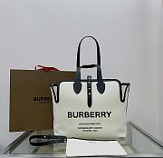 Fortok Burberry Brown Medium Soft Canvas & Leather Belt Tote Bag 35x15x31cm - 1