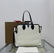 Fortok Burberry Brown Medium Soft Canvas & Leather Belt Tote Bag 35x15x31cm - 3