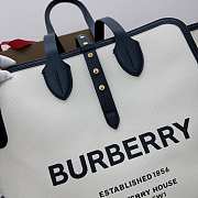 Fortok Burberry Brown Medium Soft Canvas & Leather Belt Tote Bag 35x15x31cm - 2