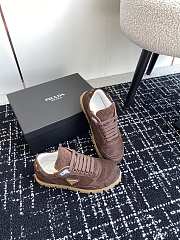 Fortok Prada Trail Faded Suede Sneakers Dark Brown - 5