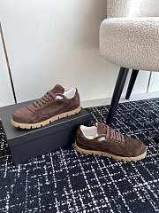 Fortok Prada Trail Faded Suede Sneakers Dark Brown - 4