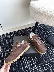 Fortok Prada Trail Faded Suede Sneakers Dark Brown - 2