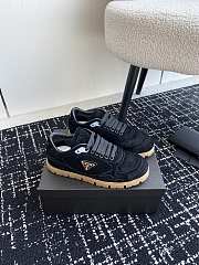 Fortok Prada Trail Faded Suede Sneakers Dark Black - 1