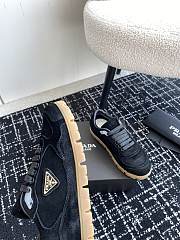 Fortok Prada Trail Faded Suede Sneakers Dark Black - 6