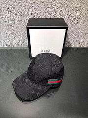 Fortok Gucci Original GG Canvas Baseball Cap With Web Beige / Black - 4