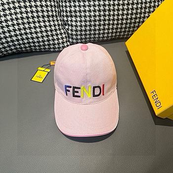 Fortok Fendi Colorful Embroidery Baseball Cap in Pink