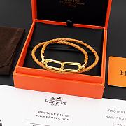 Fortok Hermes Double-loop H leather Bracelet Orange / Brown / Dark Blue / Black - 4