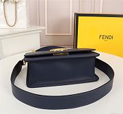Fortok Fendi Kan I F Leather Bag in Dark Blue 25x18cm - 6