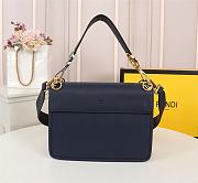 Fortok Fendi Kan I F Leather Bag in Dark Blue 25x18cm - 5