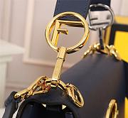 Fortok Fendi Kan I F Leather Bag in Dark Blue 25x18cm - 4