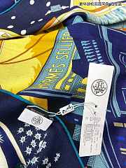 Fortok Hermes Cruise Double-sided Square Scarf Dark Blue 140x140cm - 2