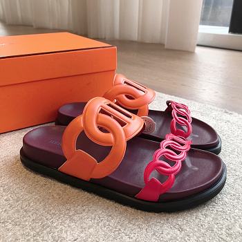 Fortok Hermes Extra Sandal Red & Orange