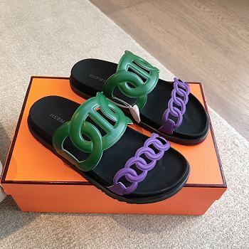 Fortok Hermes Extra Sandal Purple & Green
