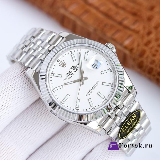 Fortok Rolex Datejust Watch White / Silver / Black / Green / Blue / Grey Steel 41mm - 1