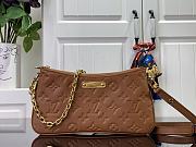 Fortok Louis Vuitton Liv Pochette Bag Brown Monogram Empreinte Leather M11916 24x14x6.5cm   - 1