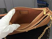 Fortok Louis Vuitton Liv Pochette Bag Brown Monogram Empreinte Leather M11916 24x14x6.5cm   - 2