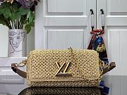 Fortok Louis Vuitton Twist West Raffia Bag Natural & Tan M25030 23.5x12x7cm - 1