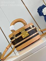 Fortok Louis Vuitton Ellis Handbag Natural Cowhide-leather And Wood Trim M24843 19x12x11cm - 1
