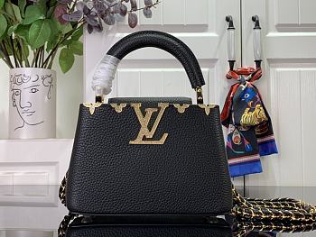 Fortok Louis Vuitton Capucines Nano Bag Black M24583 21x14x8cm 