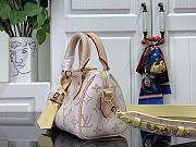 Fortok Louis Vuitton Speedy 18 Handbag White Flower M24598 18x12x10cm - 3