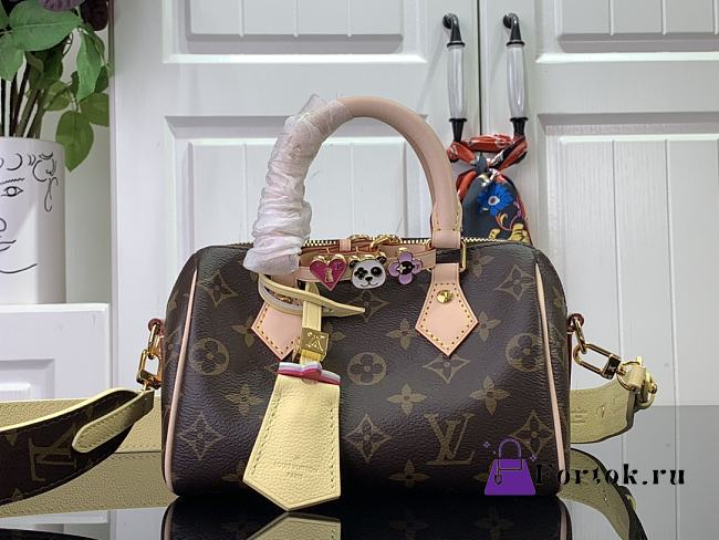 Fortok Louis Vuitton Speedy 18 Handbag Brown M24598 18x12x10cm - 1