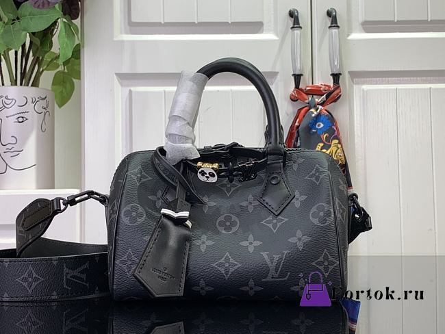 Fortok Louis Vuitton Speedy 18 Handbag Black M24598 18x12x10cm - 1